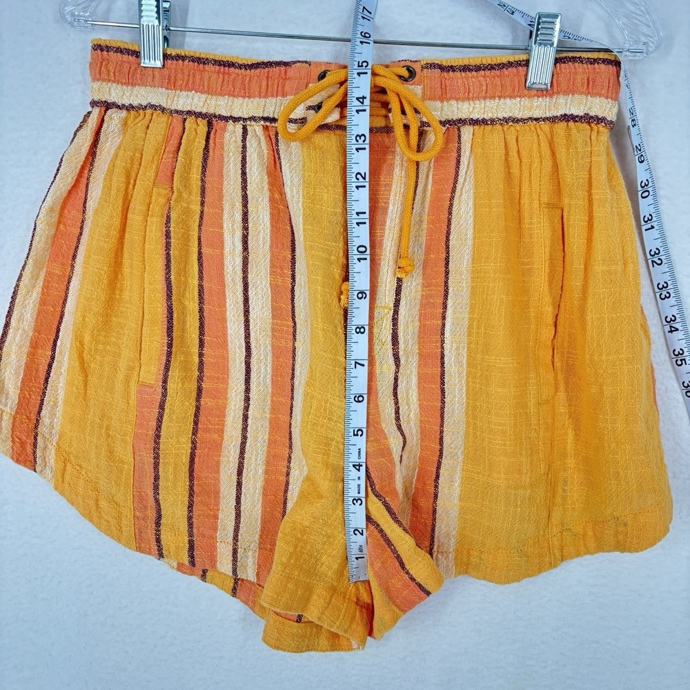 Free People Kalli Board Shorts Women's Size M Yellow Combo Cotton Drawstring NWT - Picture 6 of 10